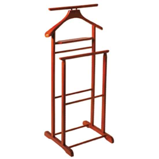 Clarkdale Wooden Valet Stand In Cherry | Bed Sava