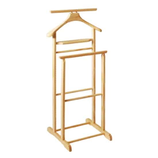 Clarkdale Wooden Valet Stand In Natural | Bed Sava