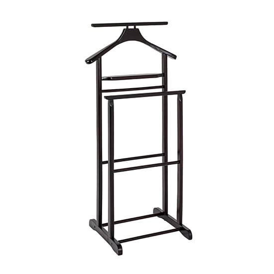Clarkdale Wooden Valet Stand In Tobacco | Bed Sava
