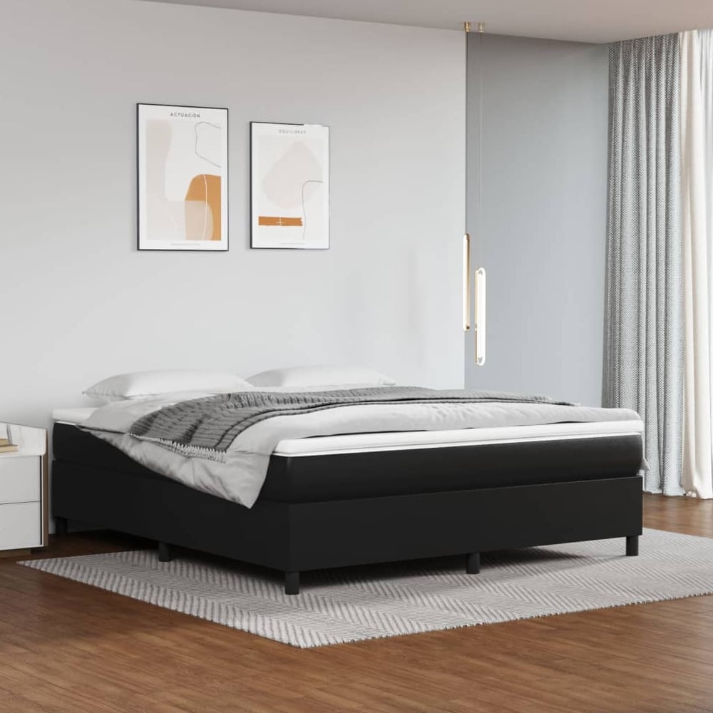 Clarkston Faux Leather Super King Size In Black | Bed Sava