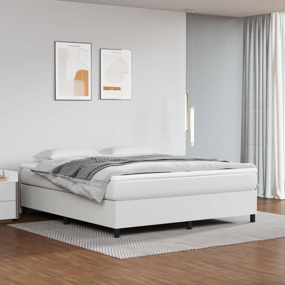 Clarkston Faux Leather Super King Size In White | Bed Sava