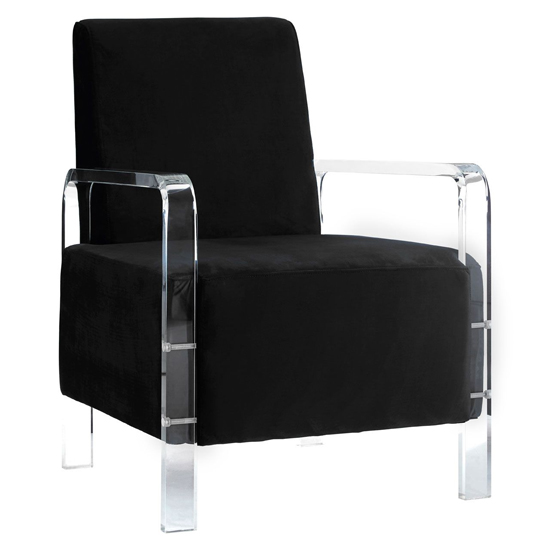 Clarox Upholstered Velvet Accent Chair In Black | Bed Sava