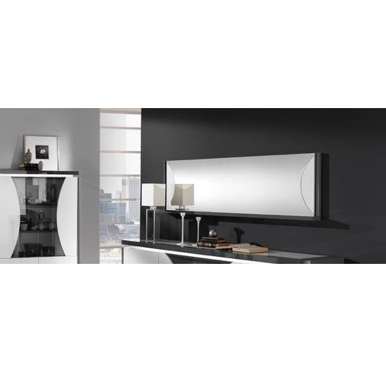 Clarus Wall Mirror Rectangular In White And Grey Gloss Lacquer | Bed Sava