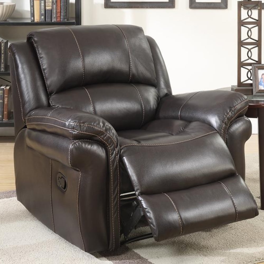Claton Faux Leather Recliner 1 Seater Sofa In Brown | Bed Sava