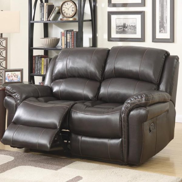 Claton Faux Leather Recliner 2 Seater Sofa In Brown | Bed Sava