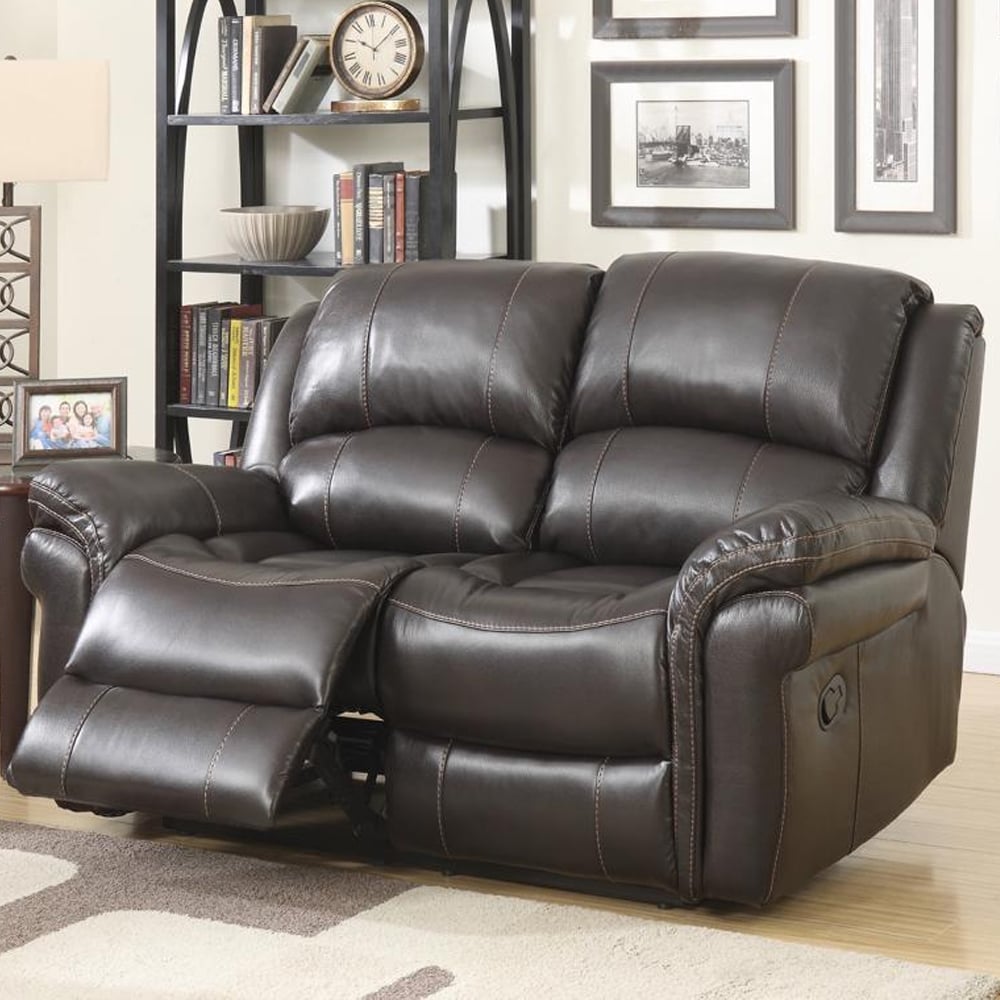 Claton Faux Leather Recliner 2 Seater Sofa In Brown | Bed Sava