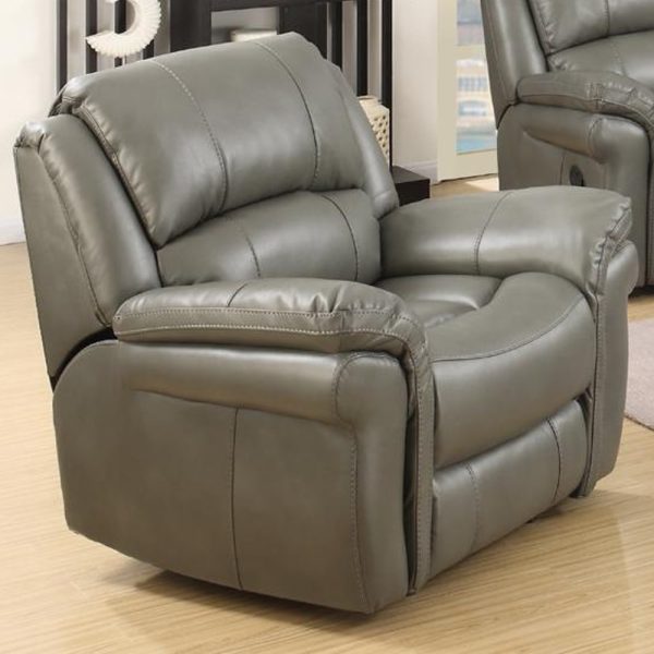Claton Faux Leather Recliner 1 Seater Sofa In Grey | Bed Sava