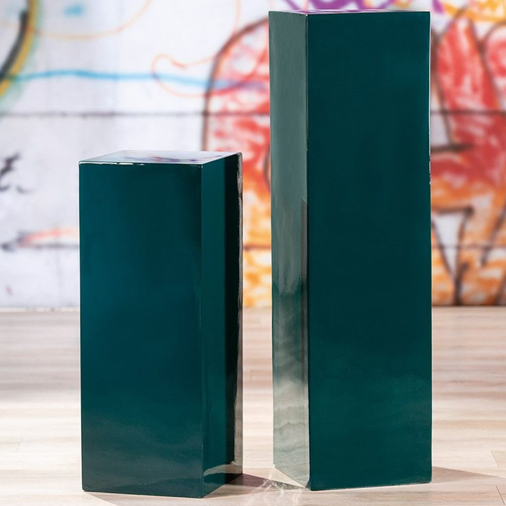 Clayton Fiberglass Set Of 2 Decorative Pillar In Blue | Bed Sava