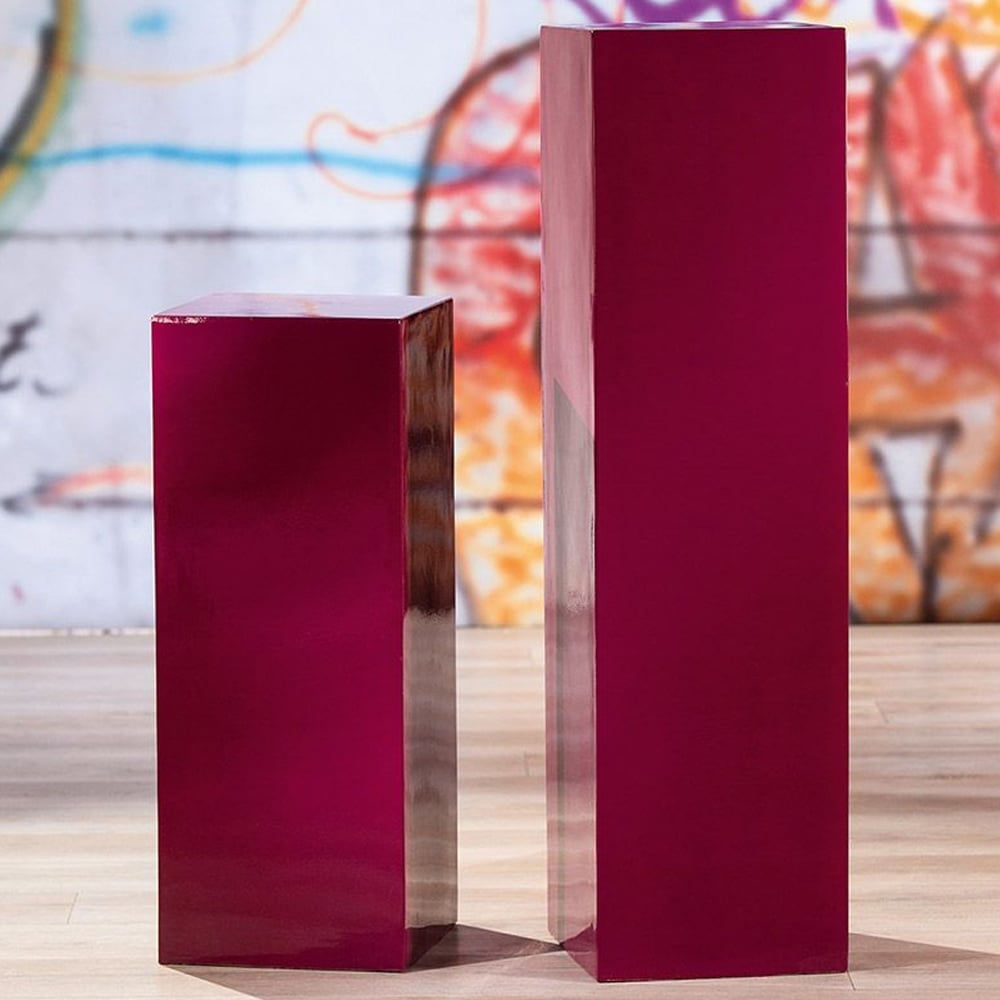 Clayton Fiberglass Set Of 2 Decorative Pillar In Pink | Bed Sava