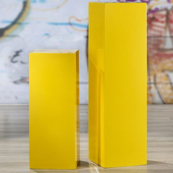 Clayton Fiberglass Set Of 2 Decorative Pillar In Yellow | Bed Sava