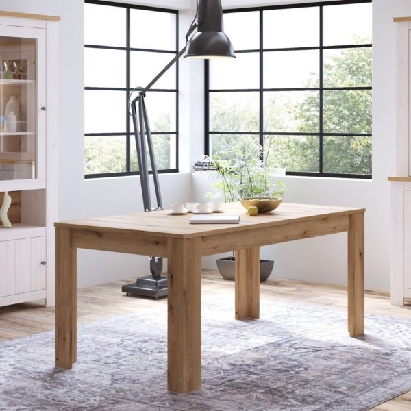 Clinton Wooden Extending Dining Table Rectangular In Oak | Bed Sava