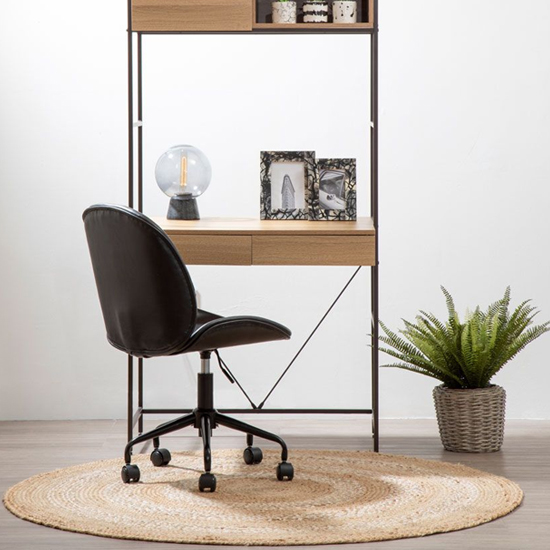 Clintons Leather Home And Office Chair In Black | Bed Sava