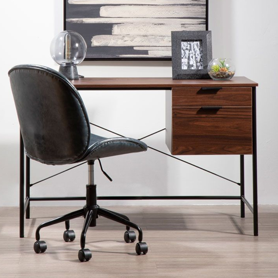 Clintons Leather Home And Office Chair In Grey | Bed Sava