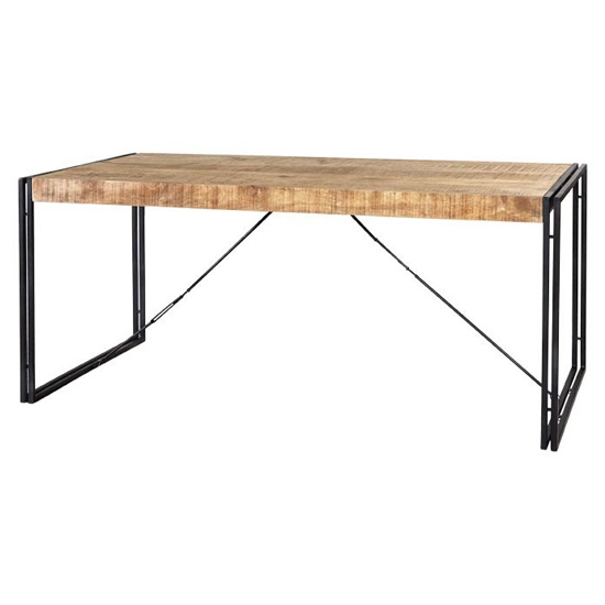 Clio Industrial Large Wooden Dining Table In Oak | Bed Sava