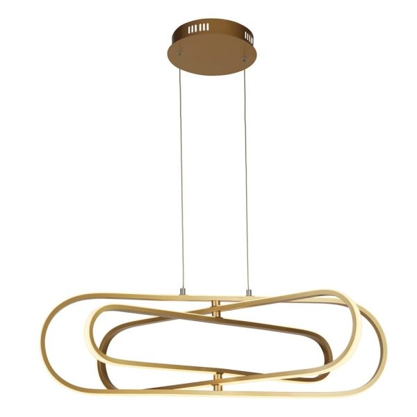 Clip LED 3 Oval Shape Ceiling Pendant Light In Gold | Bed Sava