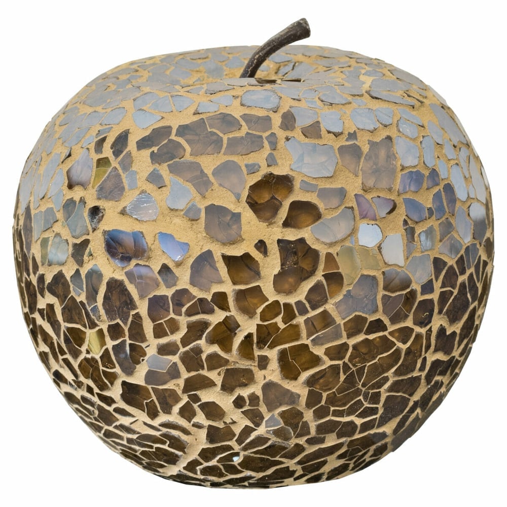 Clisson Decorative Mosaic Glass Apple Fruit In Brown