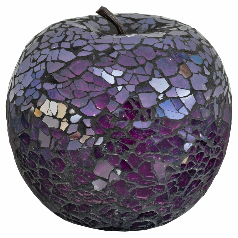 Clisson Decorative Mosaic Glass Apple Fruit In Purple