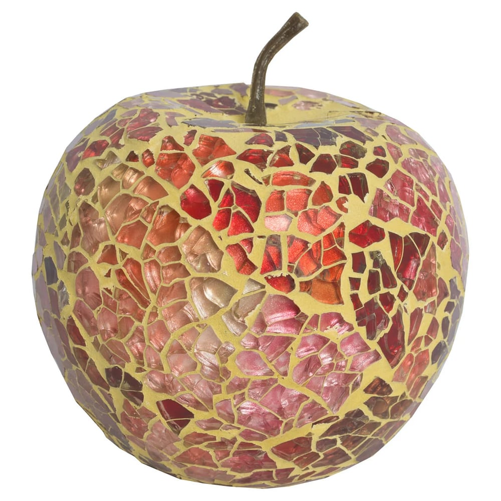 Clisson Decorative Mosaic Glass Apple Fruit In Red