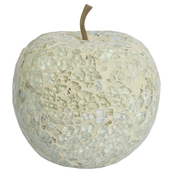 Clisson Decorative Mosaic Glass Apple Fruit In White | Bed Sava