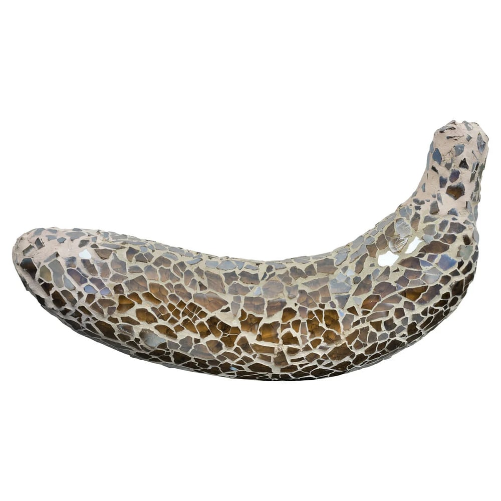Clisson Decorative Mosaic Glass Banana Fruit In Brown
