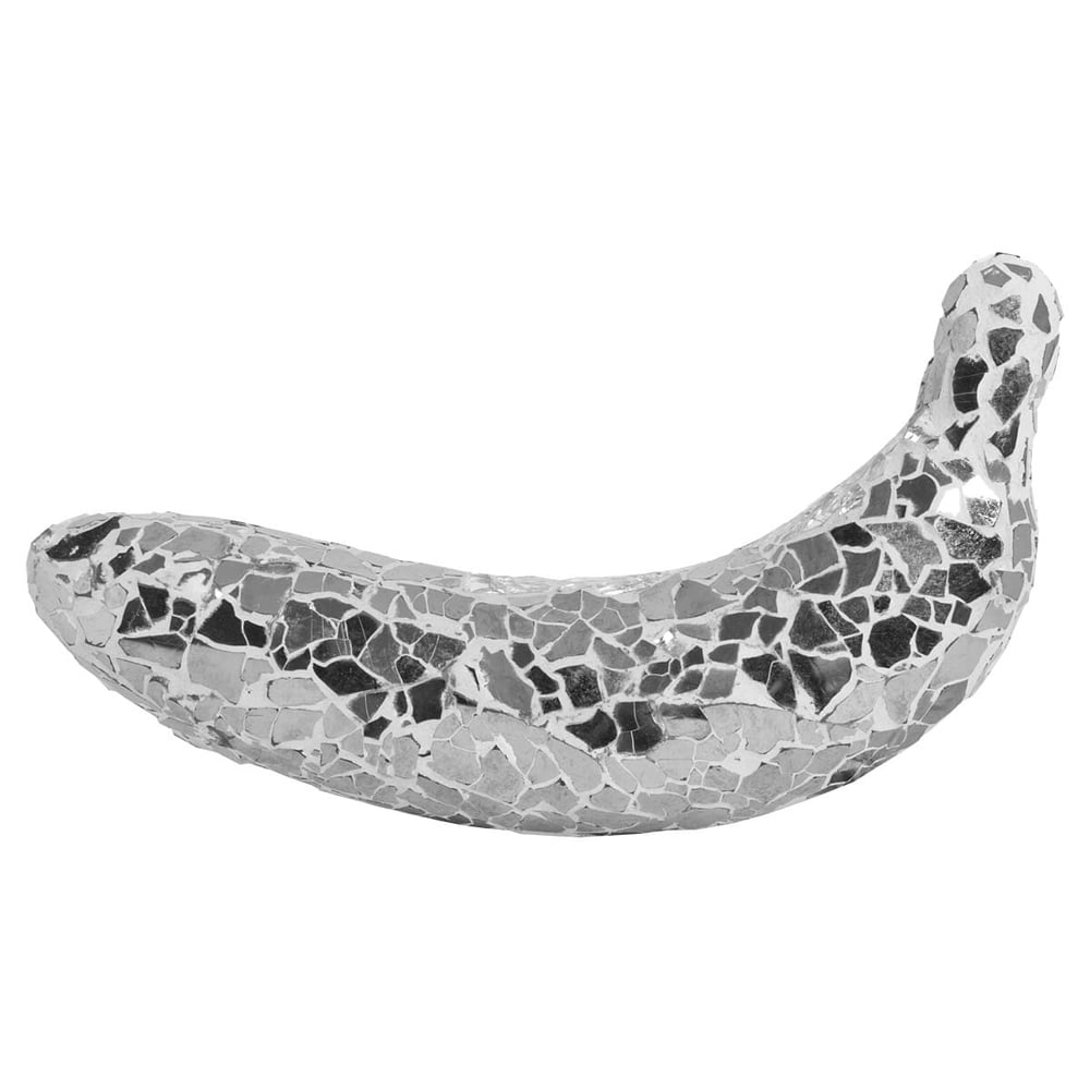Clisson Decorative Mosaic Glass Banana Fruit In Mirrored