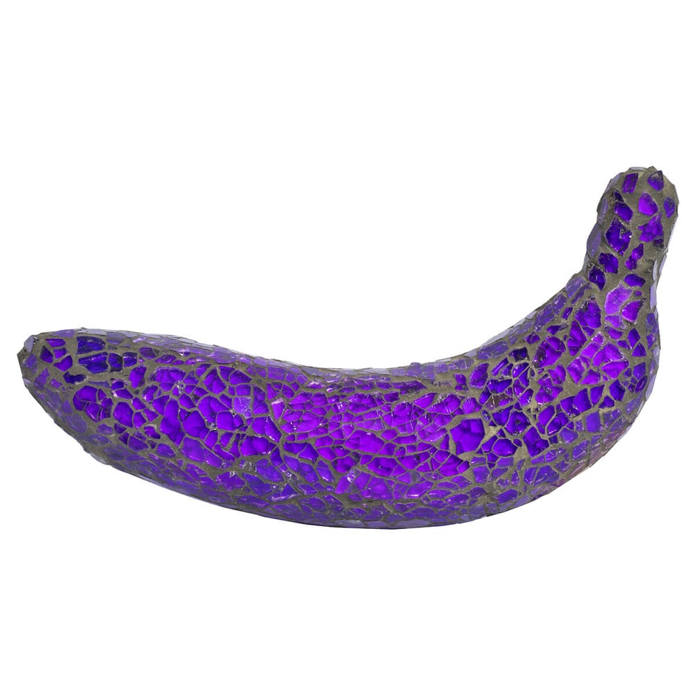 Clisson Decorative Mosaic Glass Banana Fruit In Purple