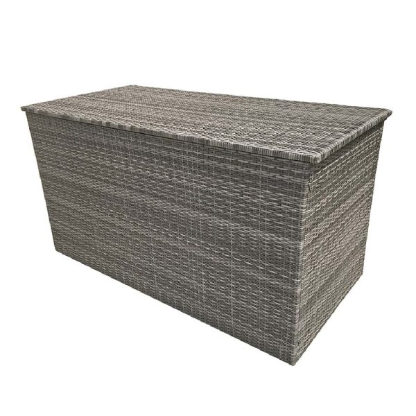 Clisson Large Rattan Outdoor Storage Box In Grey | Bed Sava