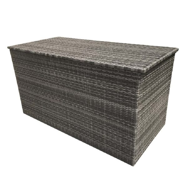 Clisson Small Rattan Outdoor Storage Box In Grey | Bed Sava