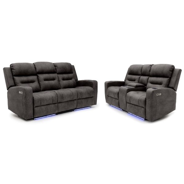 Clive Fabric Electric Recliner 3+2 Seater Sofa Set In Brown | Bed Sava