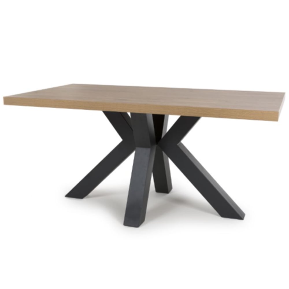 Clovis Large Wooden Rectangular Dining Table In Rustic Oak