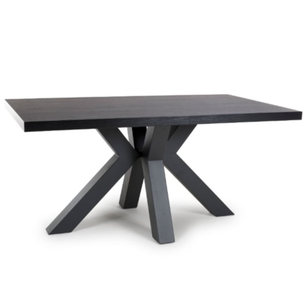 Clovis Small Wooden Rectangular Dining Table In Black