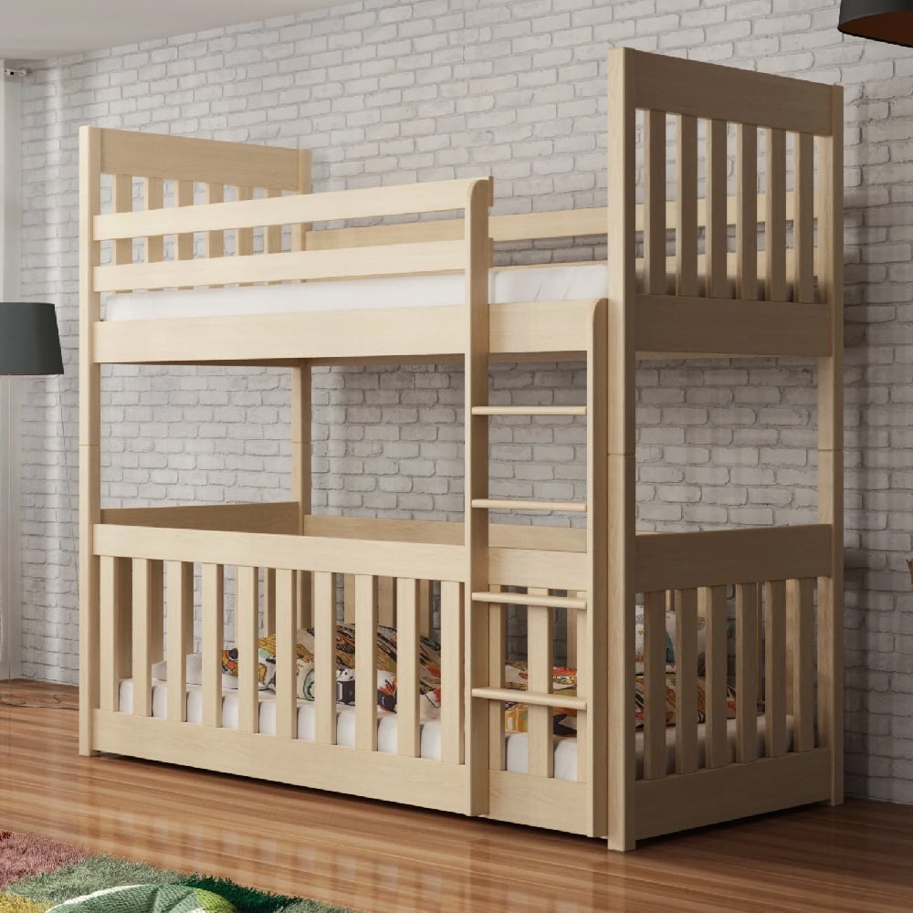 Clovis Wooden Bunk Bed Without Mattress in Pine