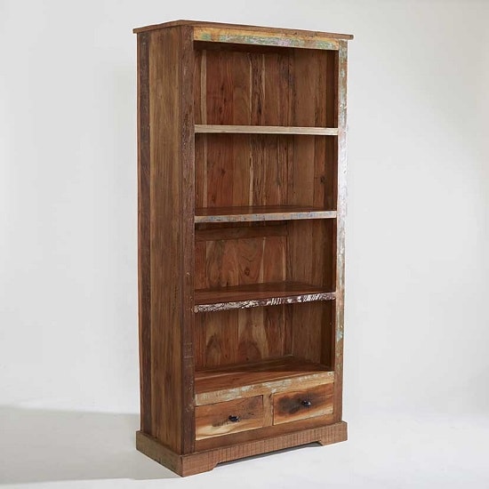 Coburg Wooden Bookcase Large In Reclaimed Wood | Bed Sava