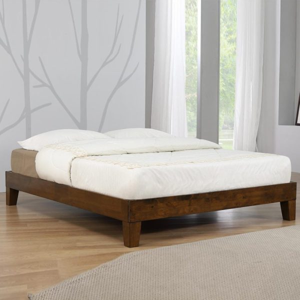 Cohasset Wooden Platform King Size Bed In Rustic Oak | Bed Sava