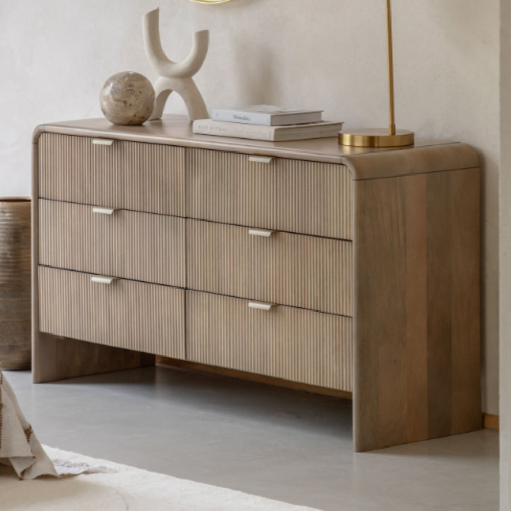 Coimbra Wooden Chest Of 6 Drawers In Natural | Bed Sava