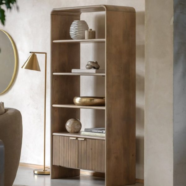 Coimbra Wooden Display Cabinet With 2 Doors In Natural | Bed Sava