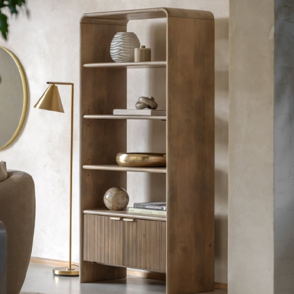 Coimbra Wooden Display Cabinet With 2 Doors In Natural | Bed Sava