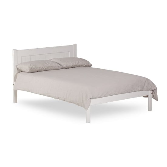 Colman Wooden King Size Bed In White | Bed Sava