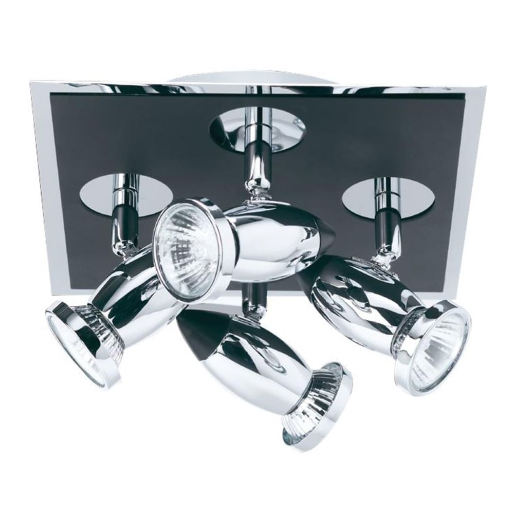 Comet 4 Light Square Spotlight In Chrome And Matt Black