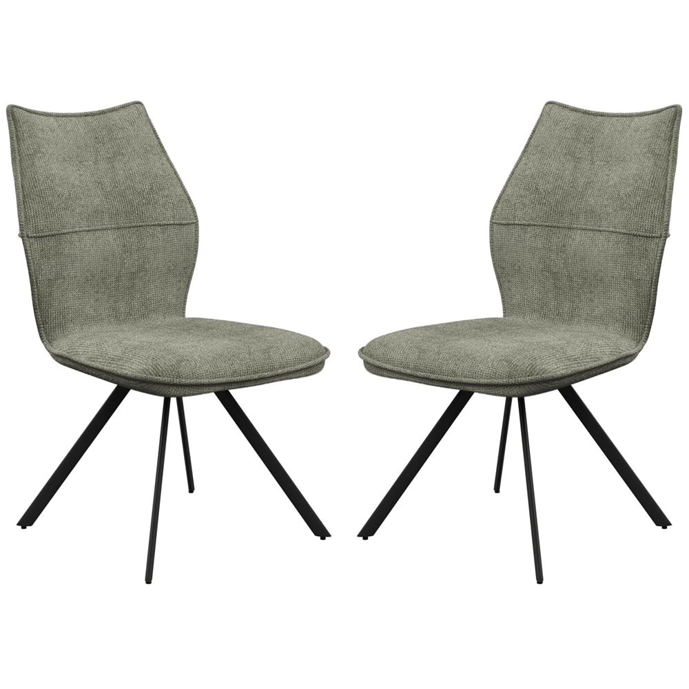 Comstock Green Fabric Dining Chairs In Pair | Bed Sava