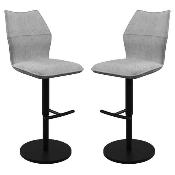 Comstock Grey Fabric Bar Chairs In Pair | Bed Sava
