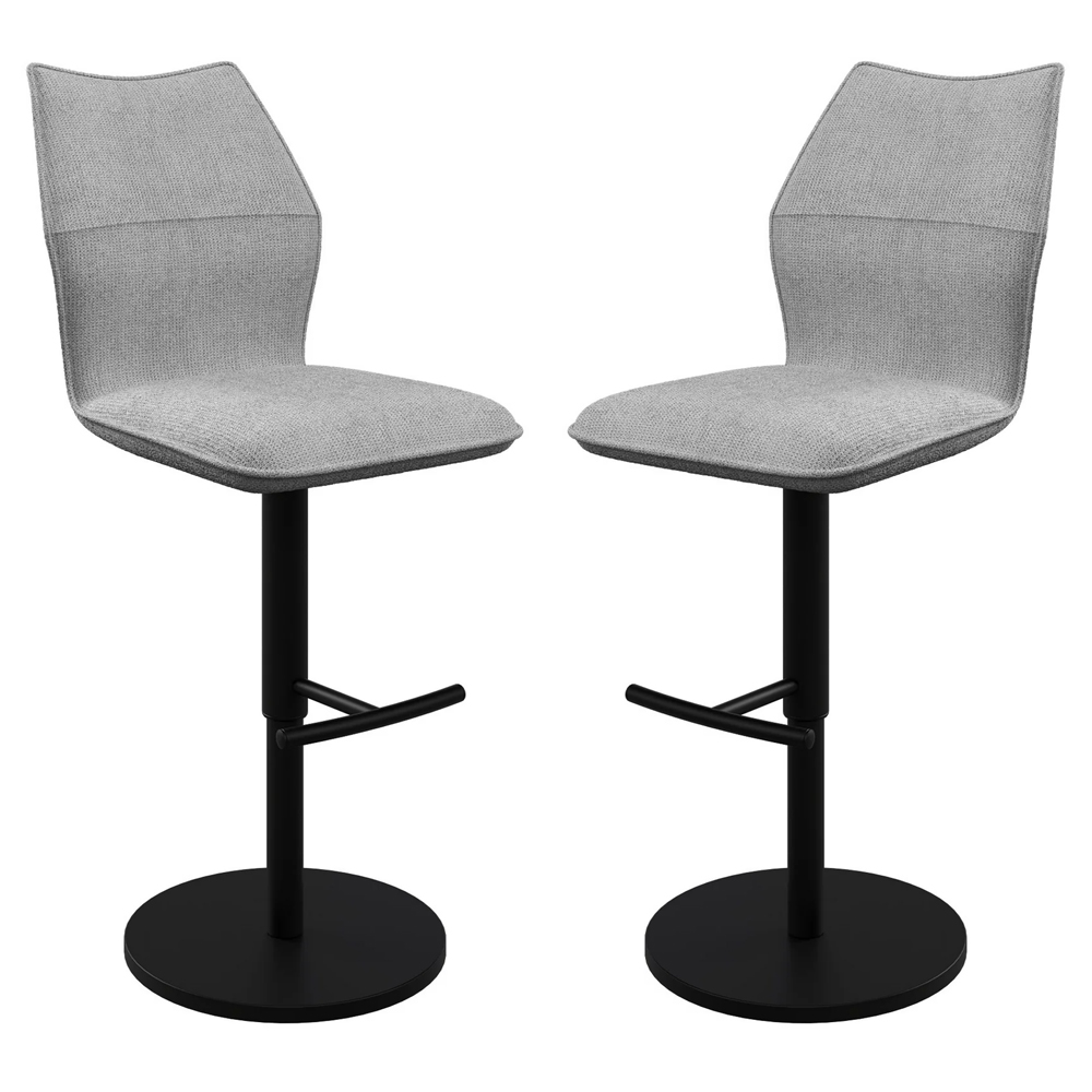 Comstock Grey Fabric Bar Chairs In Pair | Bed Sava