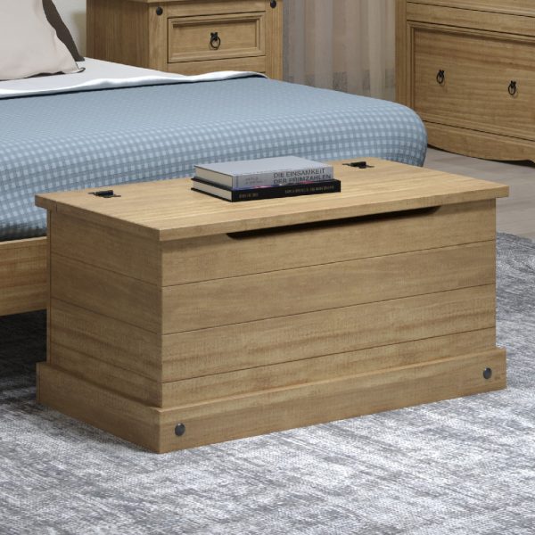 Consett Wooden Blanket Box In Oak | Bed Sava