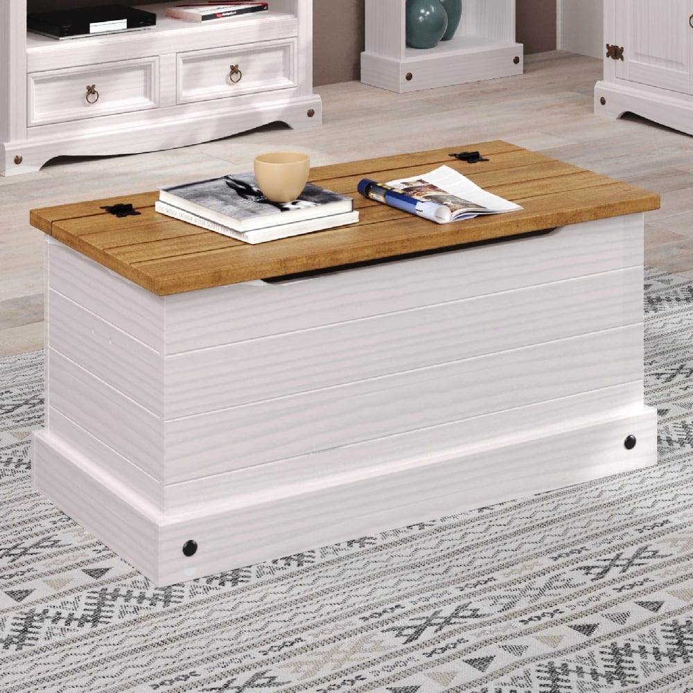 Consett Wooden Blanket In White And Oak | Bed Sava