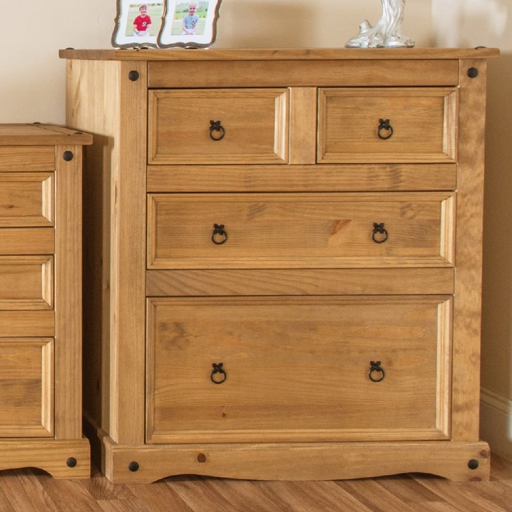 Consett Wooden Chest Of 4 Drawers In Oak | Bed Sava