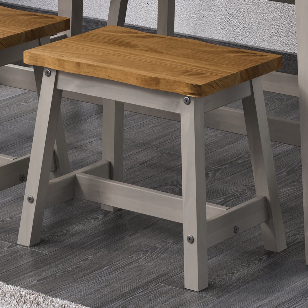 Consett Wooden Dining Bench In Grey And Oak