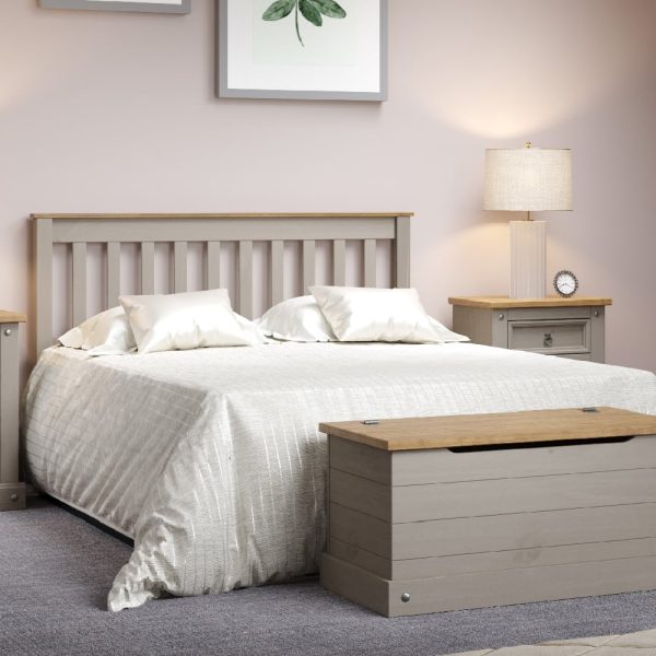 Consett Wooden Double Bed In Grey And Oak | Bed Sava