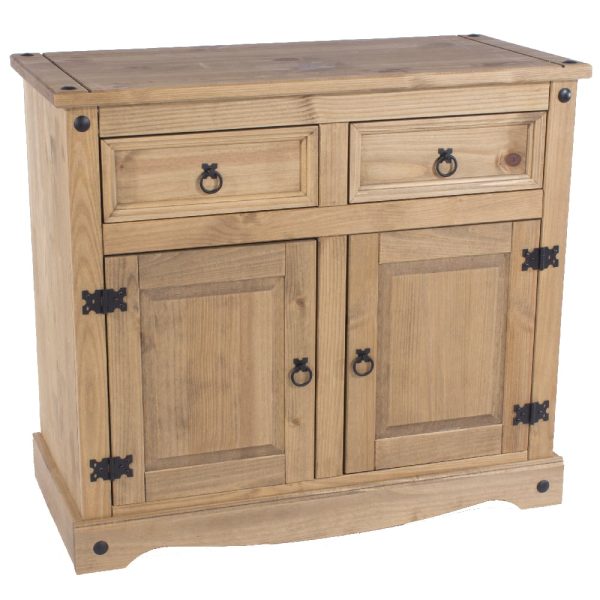 Consett Wooden Sideboard With 2 Doors 2 Drawers In Oak | Bed Sava