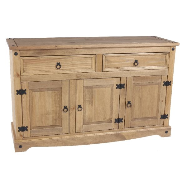 Consett Wooden Sideboard With 3 Doors 2 Drawers In Oak | Bed Sava
