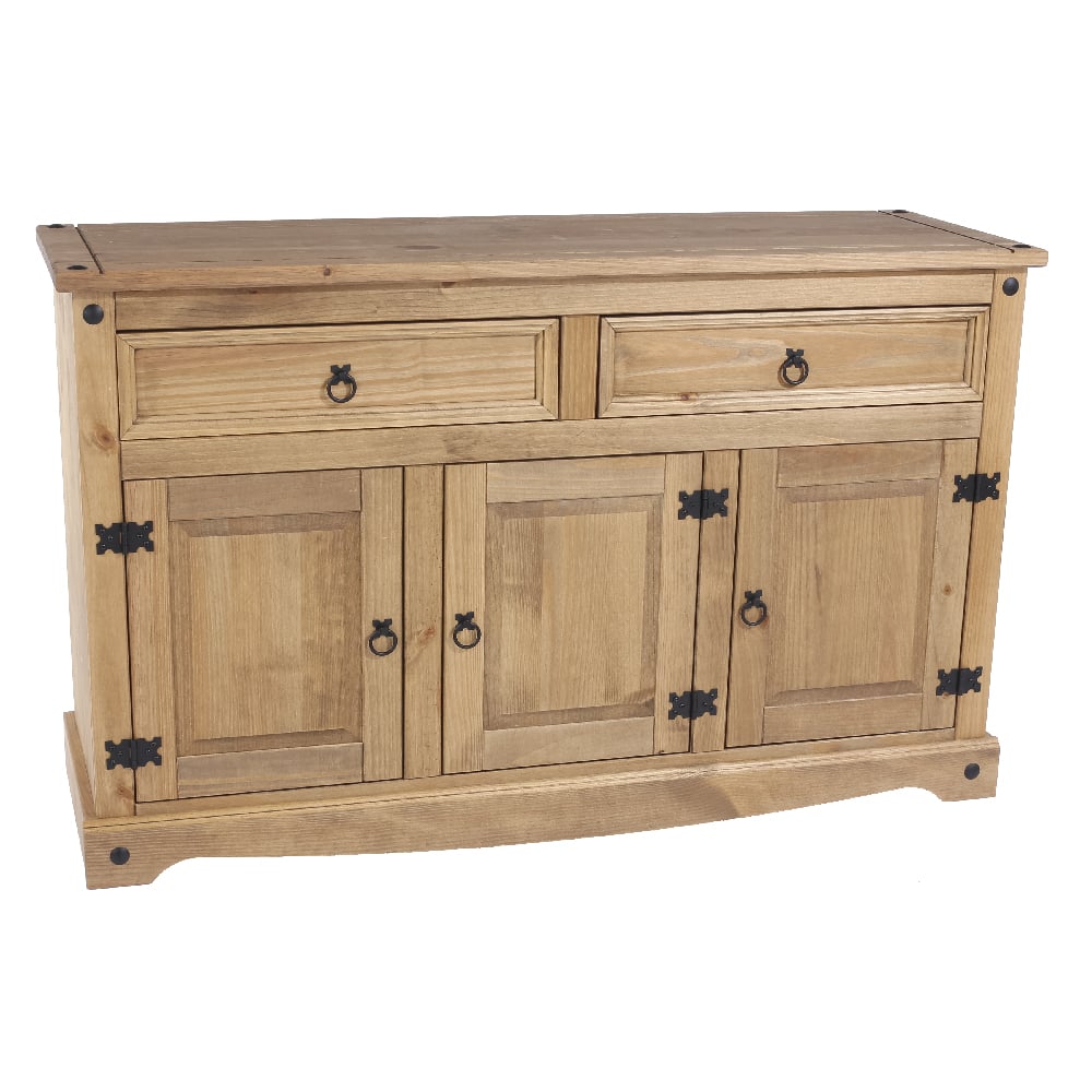 Consett Wooden Sideboard With 3 Doors 2 Drawers In Oak | Bed Sava